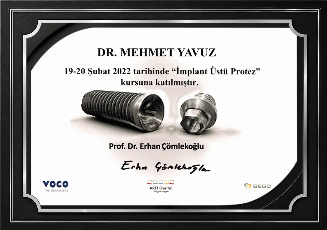Dr Mehmet Yavuz İmplant Ustu Protez Kursu
