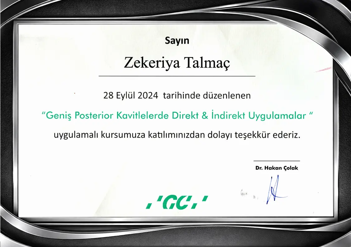 Zekeriya Talmac GC Sertifika